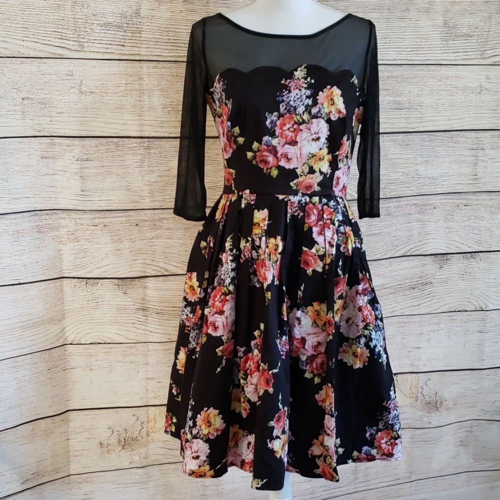 Modcloth A-line Floral Party Dress, Sz L